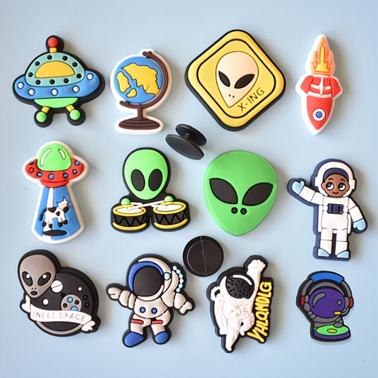 12Pcs Cartoon Alien Shoe Charms for Clog Sandals