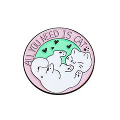 Cat Fan Club Be Pawsitive Novel Zinc Alloy Brooch