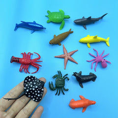 12pc PVC Sea Animal Toys Set Realistic Ocean Figures Bathtime Learning Fun