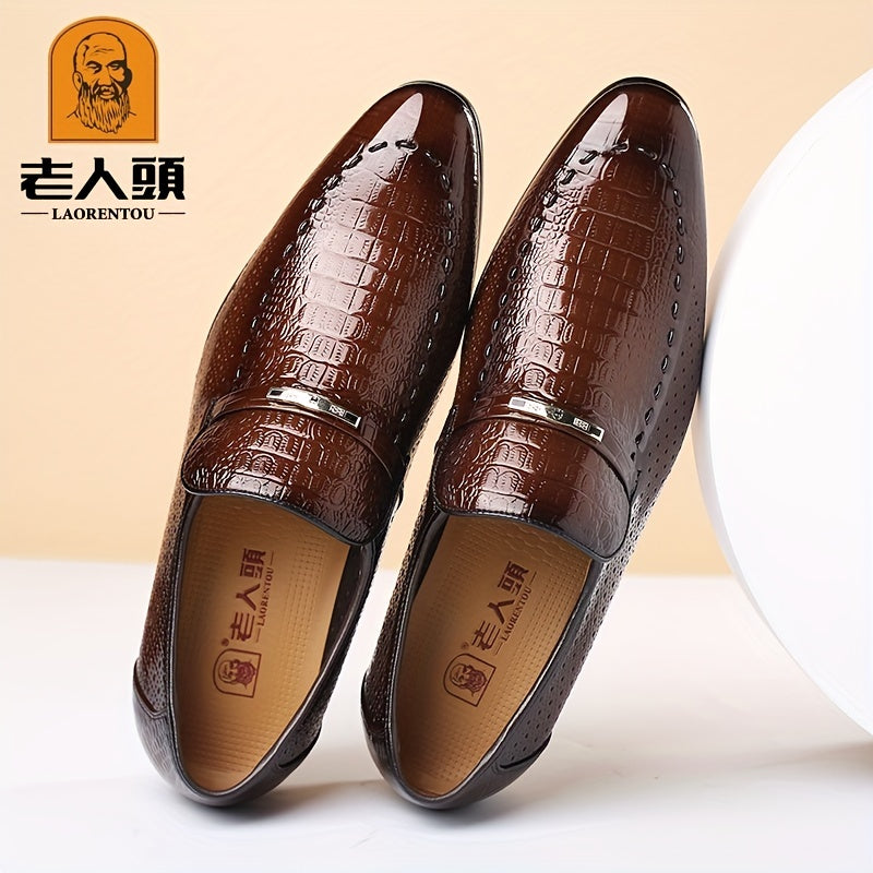 LAORENTOU Men's Leather Dress Shoes Lightweight Formal Shoes