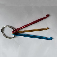 3pcs Colorful Aluminum Crochet Hooks Set with Keychain Single Head