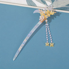 Vintage Osmanthus Hairpin with Tassel for Ladies Dress Up