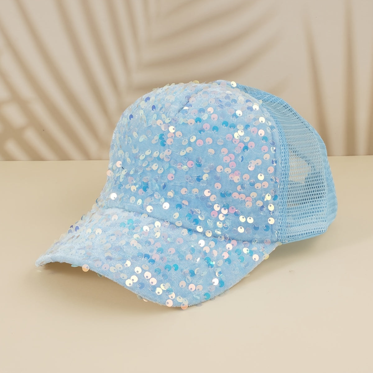 Sequins Solid Baseball Cap Mesh Hip Hop Trucker Hat Y2K Sunshade Sports Hats