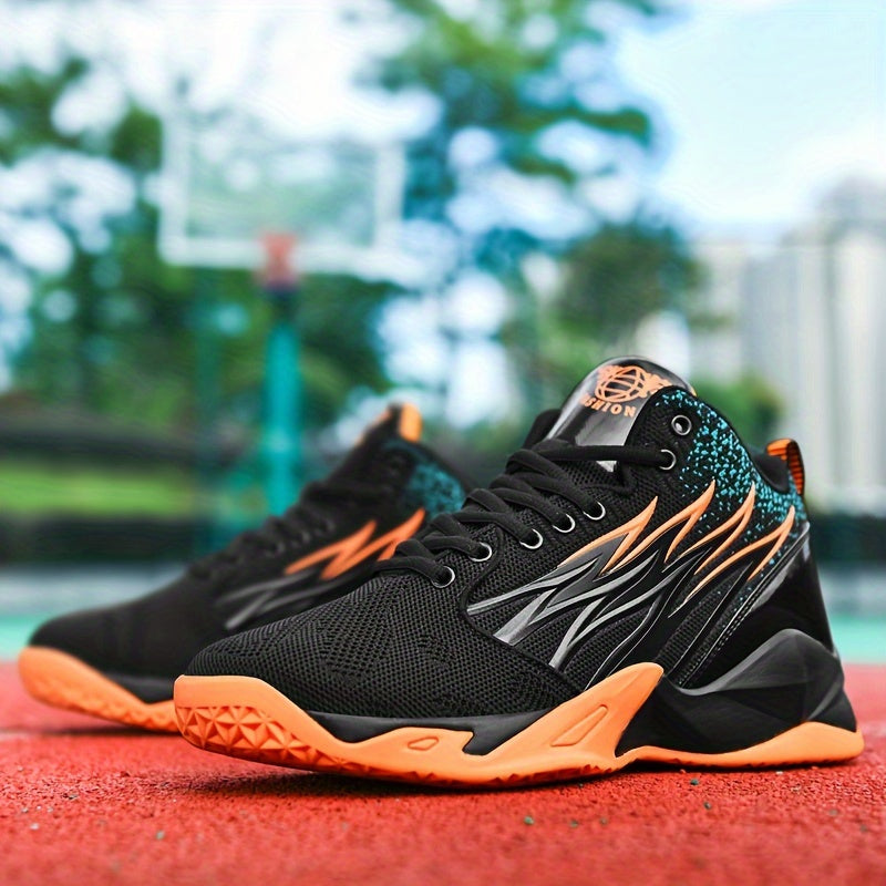 Men's Block Basketball Shoes Comfy Breathable Non Slip Shock Absorption