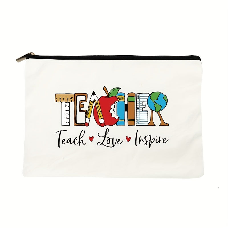 Teach Love Inspire Makeup Bag Toiletry Organizer Pencil Storage Bag