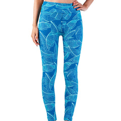 Women's Leaf Print High Waist Cropped Pants