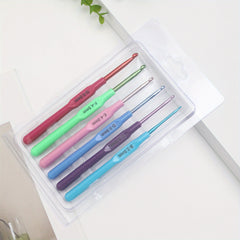 6pcs Thin Handle Crochet Hooks Soft Grip Set