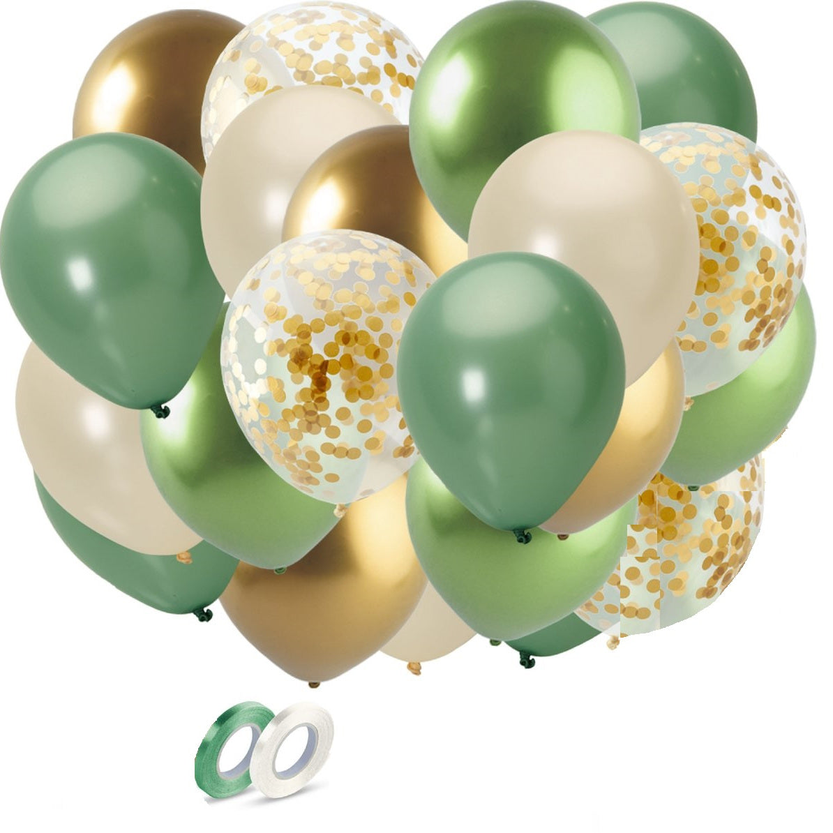 42pcs Ivory Vintage Avocado Green Balloon Chain Set for Birthday Party