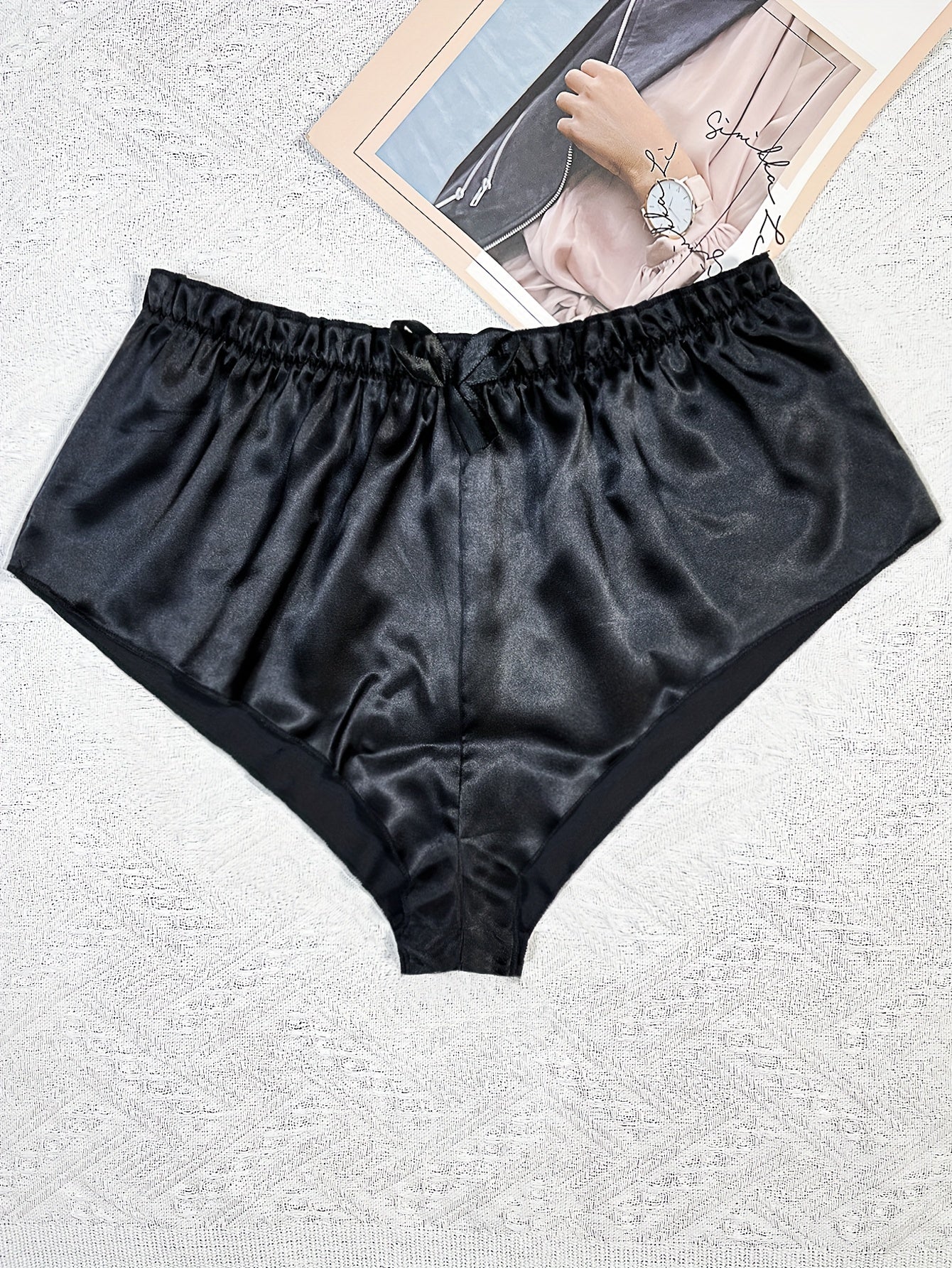 Floral Lace Lingerie Set V Neck Cami Top & Satin Shorts