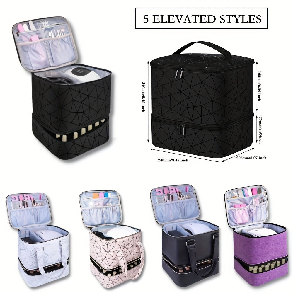 Double Layer Nail Polish Organizer Bag for Manicure Set