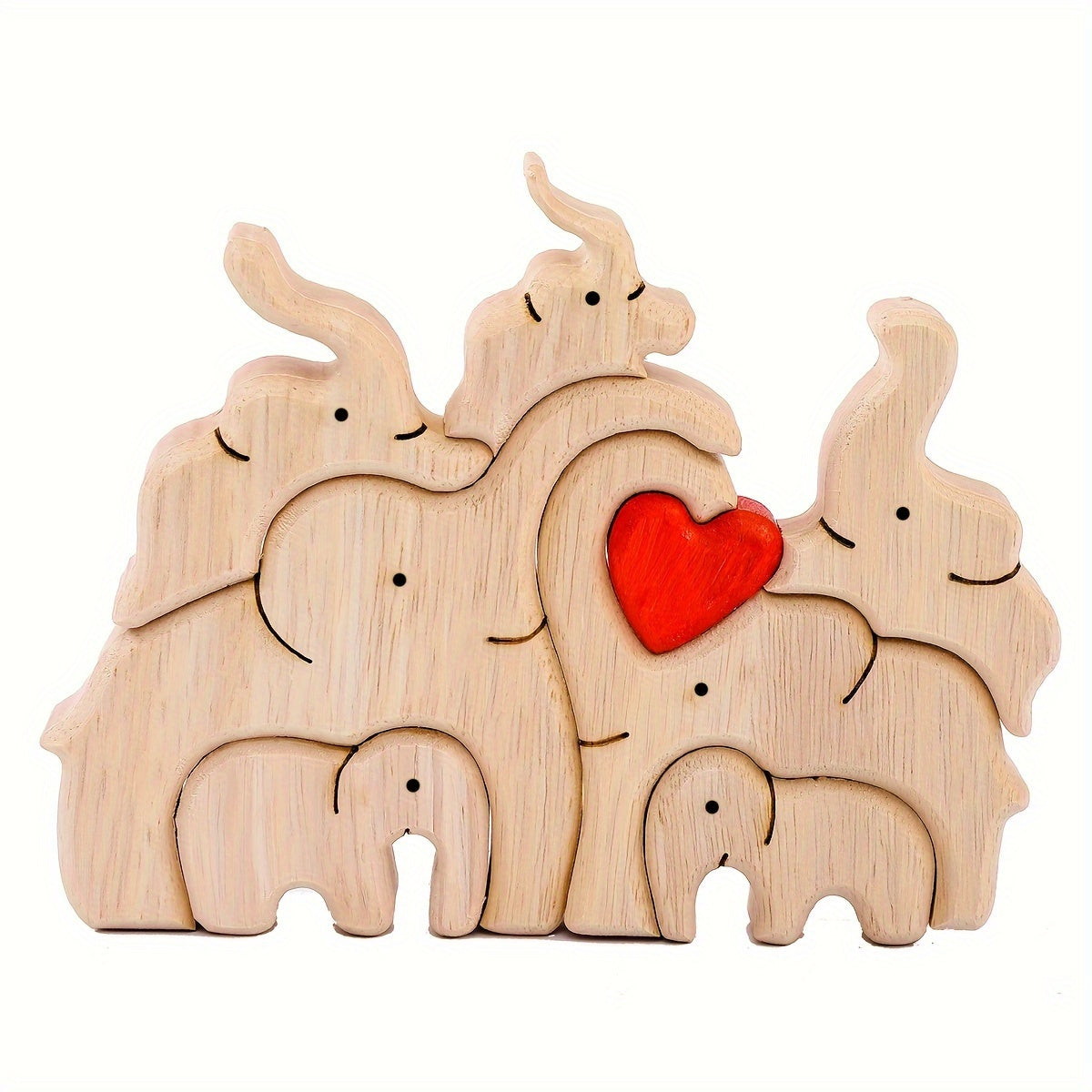 Wooden Elephant Puzzle Ornament for Family