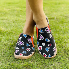 Women's Heart Pattern Slip On Lightweight Travel Shoes