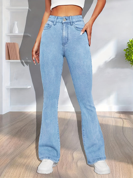 High Stretch Flared Jeans Wide Leg Denim Women's Pants