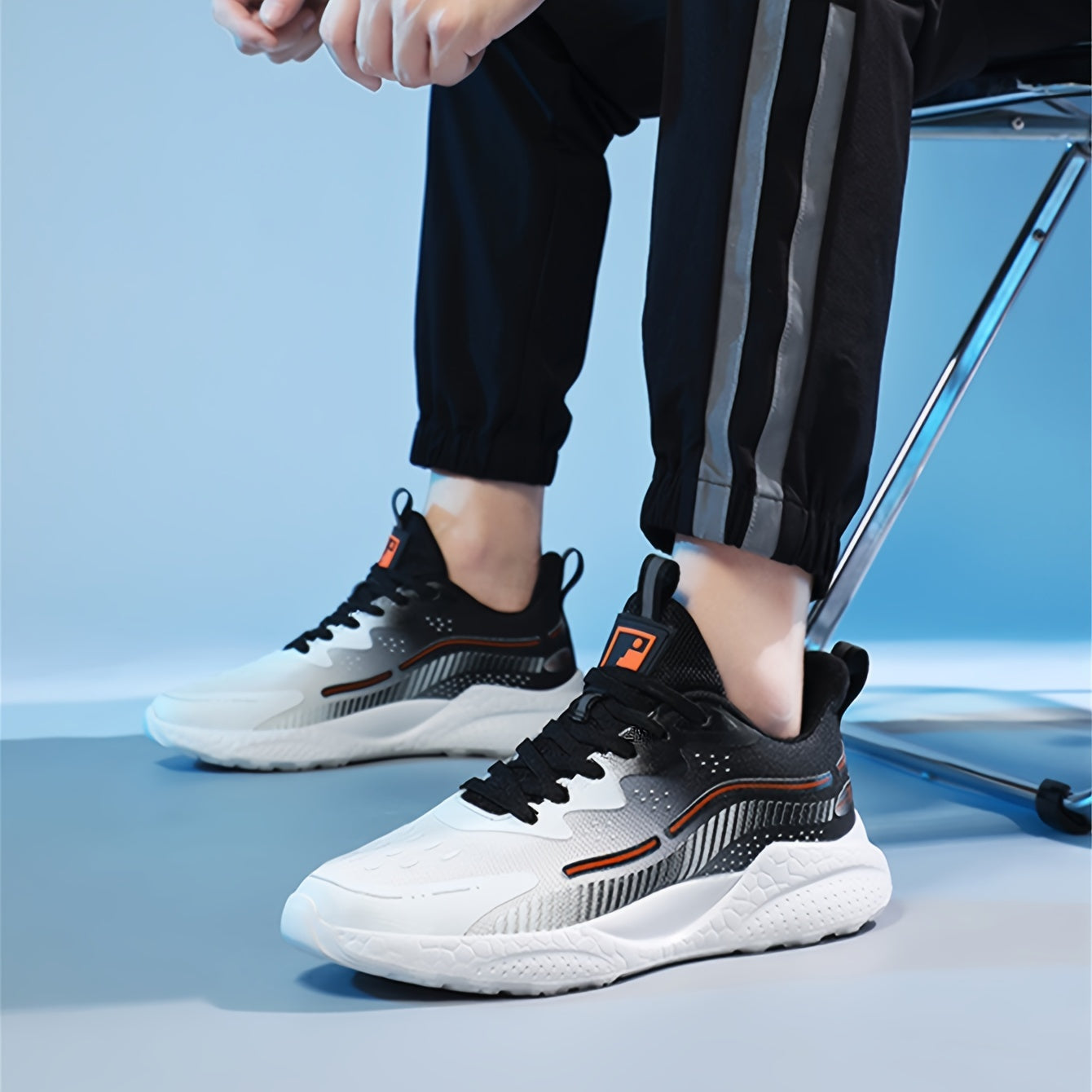 Men's Gradient Colour Sneakers Comfy Non Slip Lace Up Shoes