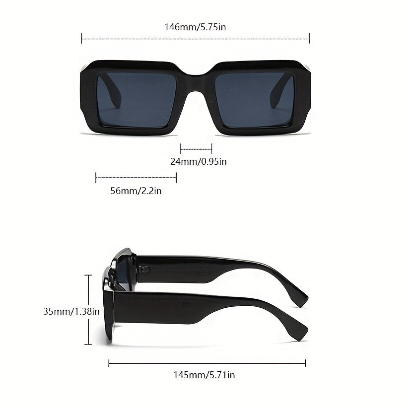 Retro Square Sunglasses Vintage 90s Sun Shades Glasses