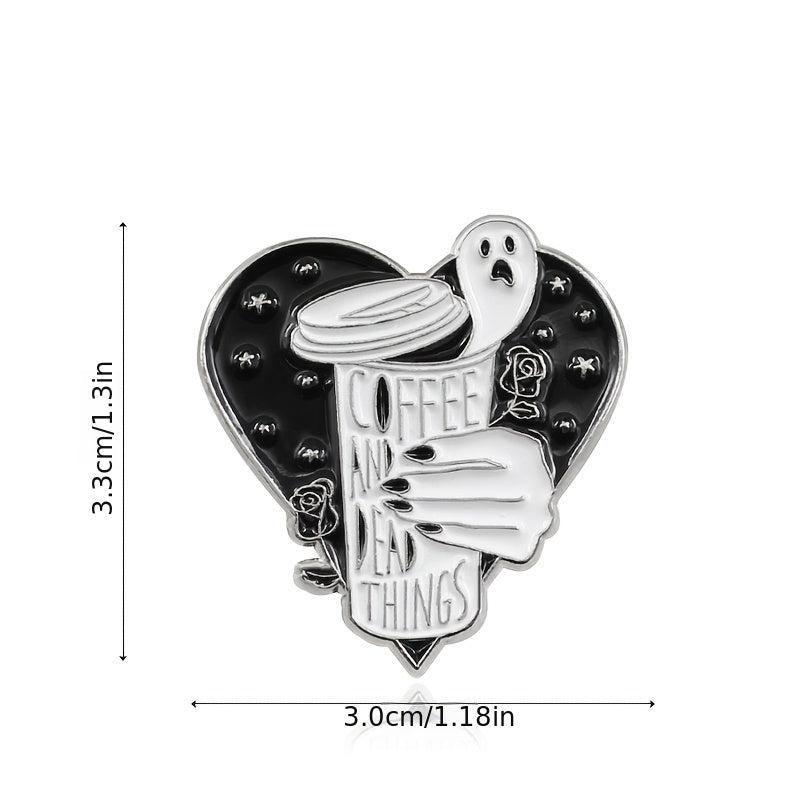 Coffee And Dead Things Ghost Brooch