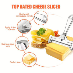 2pcs Stainless Steel Cheese Slicer Adjustable Thickness Cutter
