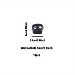 10Pcs Plastic Cord Locks Double Hole Elastic Cord Adjuster