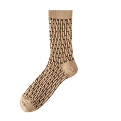 2pairs Women's Mid Tube Socks Set, Textured Design