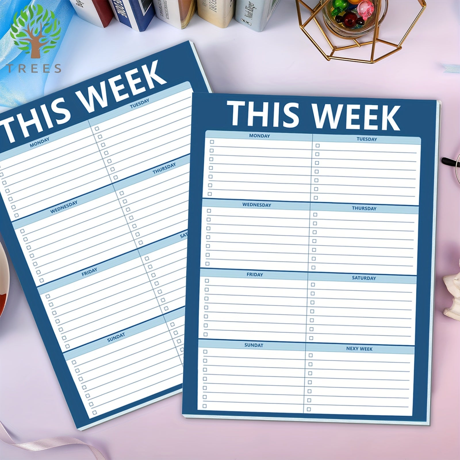 Trees Weekly Planner Notepad 52 Sheets Tear Off Undated Weekly To Do List