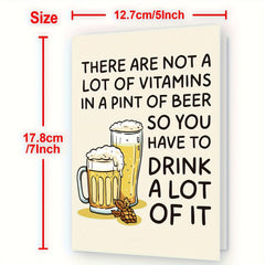 Funny Beer Birthday Greeting Card for Men Dad Grandpa Uncle