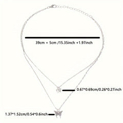 Butterfly Necklace Double Layer Clavicle Chain Jewelry Gift