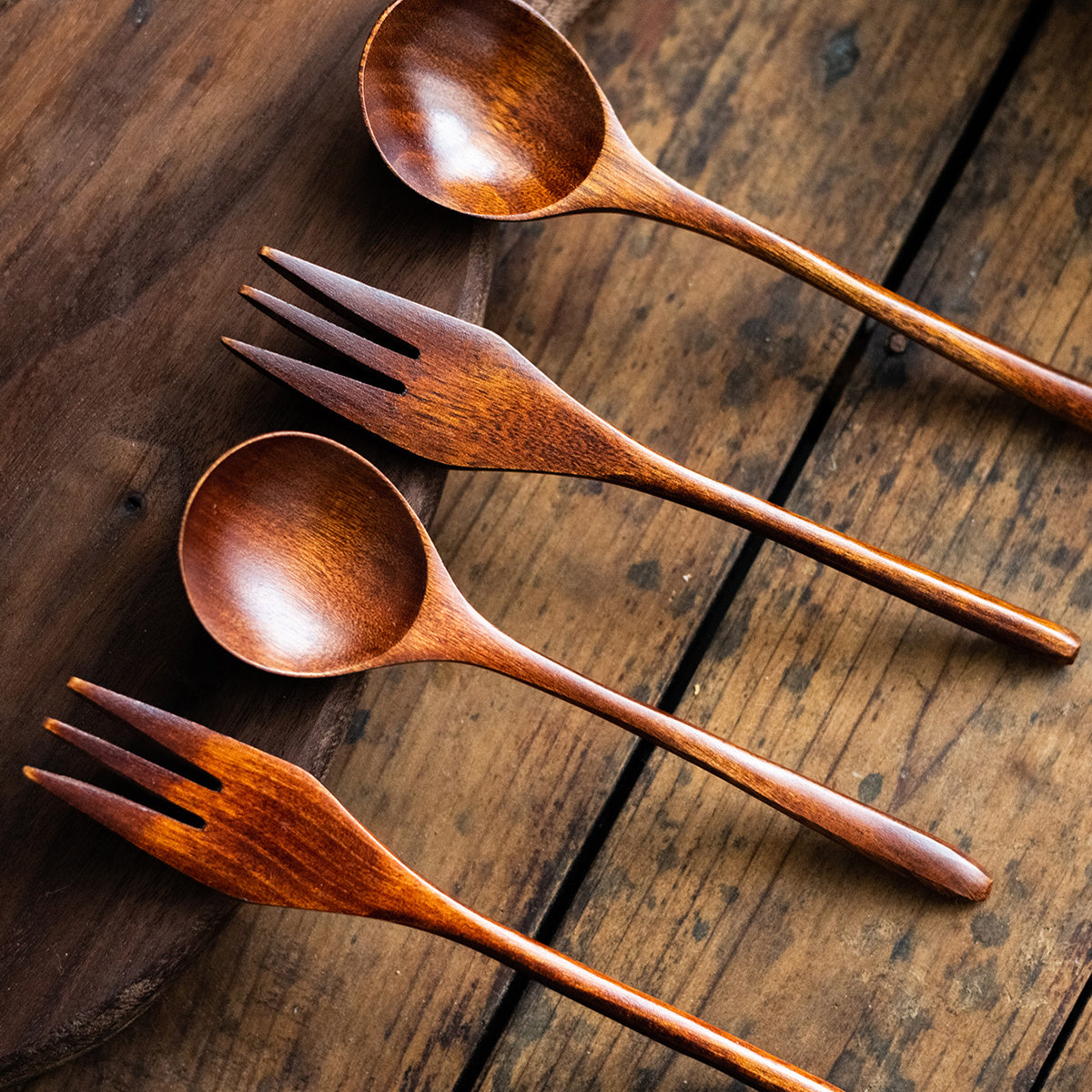 Wooden Spoon & Fork Set - Ideal for Every Kitchen