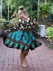 Butterfly Princess Cosplay Dress Polka Dot Print Dress
