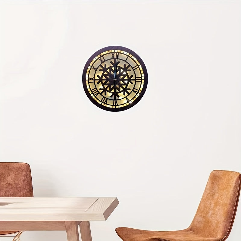 Kids Room LED Wall Clock - Wooden Sign Hanging Decor