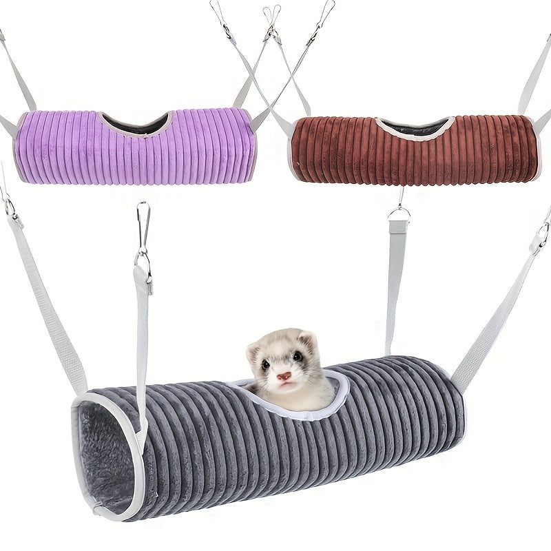 Thick Plush Pet Tunnel Hammock Winter Hanging Cage Nest for Small Pets