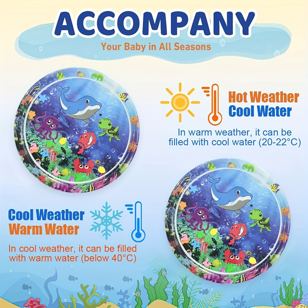 Octopus Water Splash Pad with Fish & Coral Sensory Play Mat