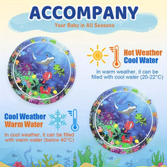 Octopus Water Splash Pad with Fish & Coral Sensory Play Mat