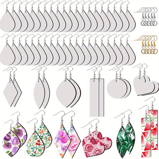260pcs Water Drop Love Double Sided Printed Charms for Earrings Jewelry