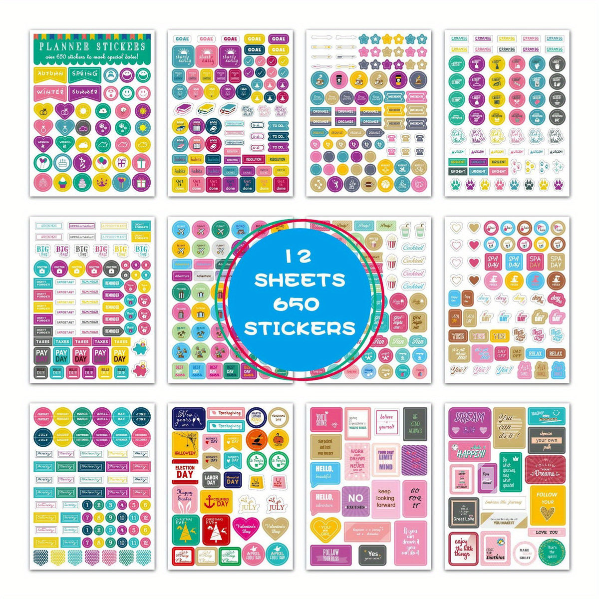 Monthly Weekly Calendar Planner Stickers
