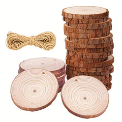 10pcs Wooden Art Circle Christmas Ornaments DIY Crafts