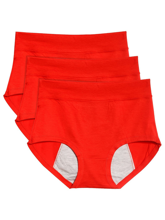 3pcs Period Panties Comfy Full Coverange Anti Leak Women's Lingerie