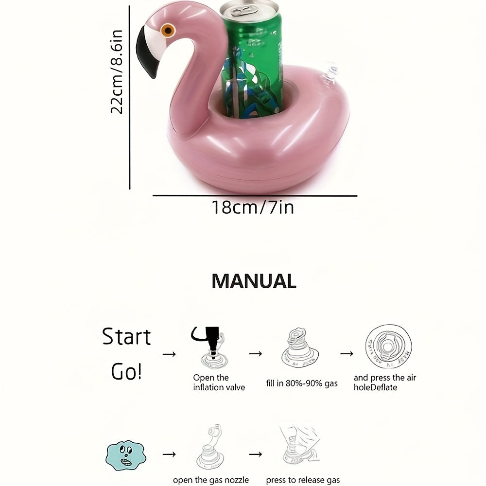 Rose Flamingo Inflatable Coaster for Pool Parties and Beach Vacations