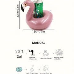 Rose Flamingo Inflatable Coaster for Pool Parties and Beach Vacations