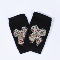 Colorful Rhinestone Butterfly Y2K Gloves Elastic Fingerless Gloves