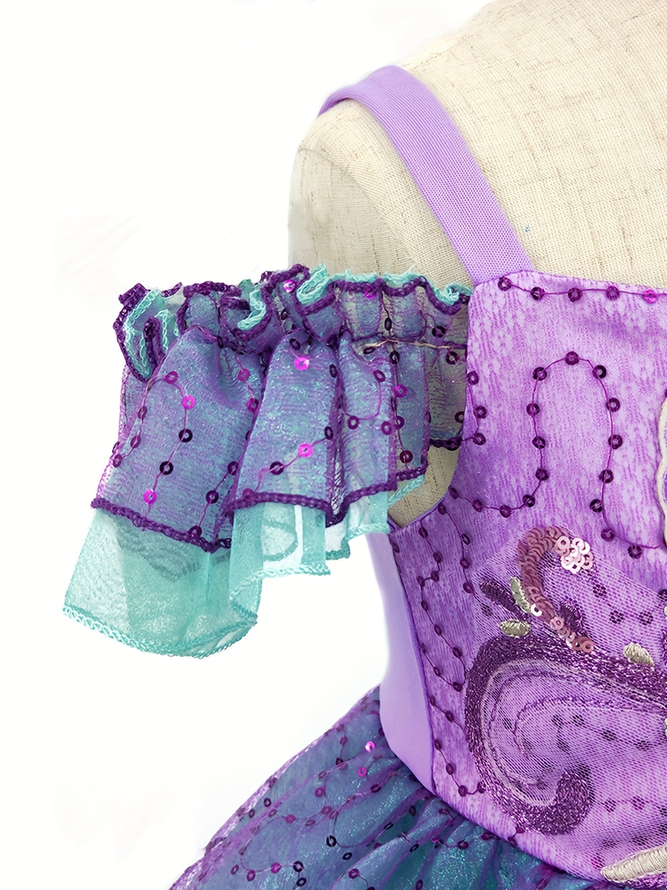 Girls Mermaid Princess Dress Set with Gloves, Crown and Jewelry