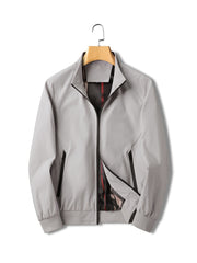 Men's Stand Collar Zip Sports Jacket with Pockets