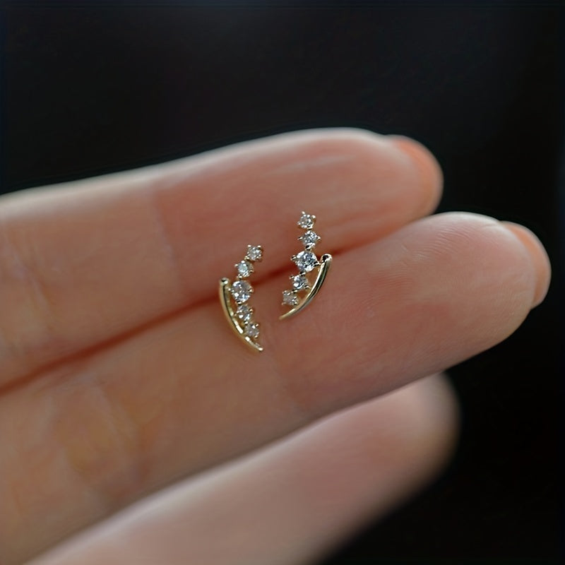 Mini Rhinestone Sweet Earrings for Girls