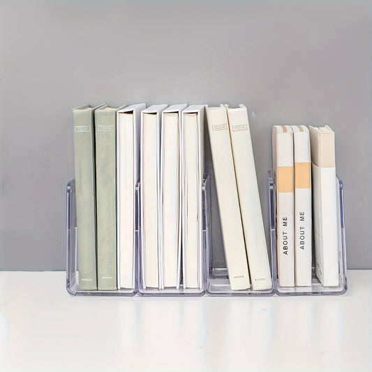 Acrylic Book Stand Transparent Bookshelf Desk Storage Organizer