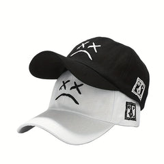 Crying Face Embroidery Baseball Cap Hip Hop Unisex Couple Sun Hats Adjustable