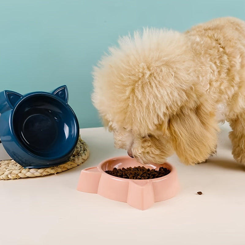 Plastic Cat Dog Bowl Anti Overturning Single Double Bowls For Food & Water
