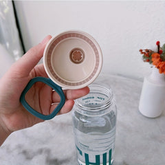 Motivational Water Bottle 20.3oz with Lid