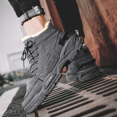 Men's Snow Boots Warm Plush Lining Non-slip Outdoor Hiking Shoes