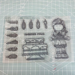Transparent Silicone Stamp Set Girl Pattern for Birthday Decoration