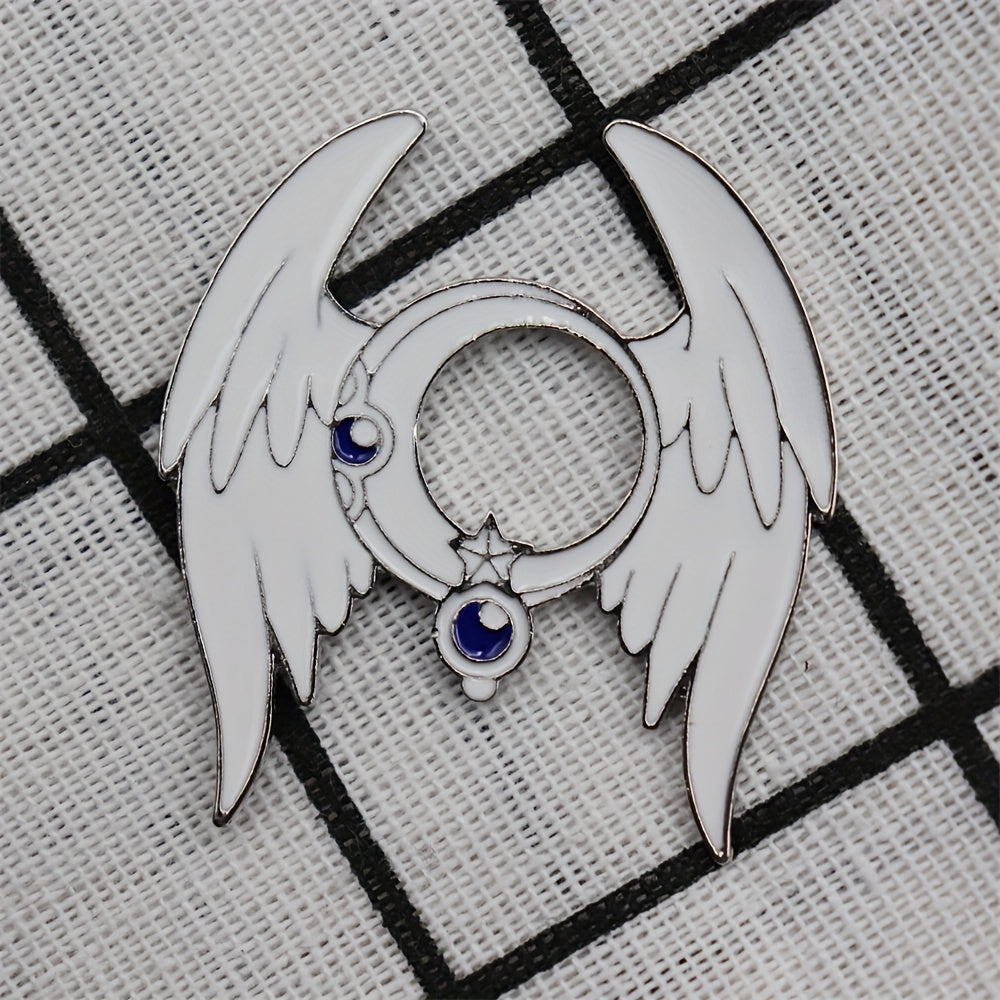 Men's Enamel Star Moon Brooch