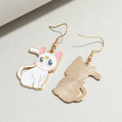 Cartoon Cat Dangle Earrings Animal Metal Drop Earring Lovely Jewelry